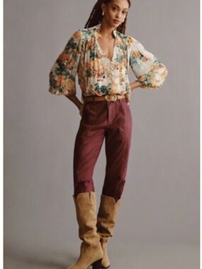 Floral Anthropologie blouse